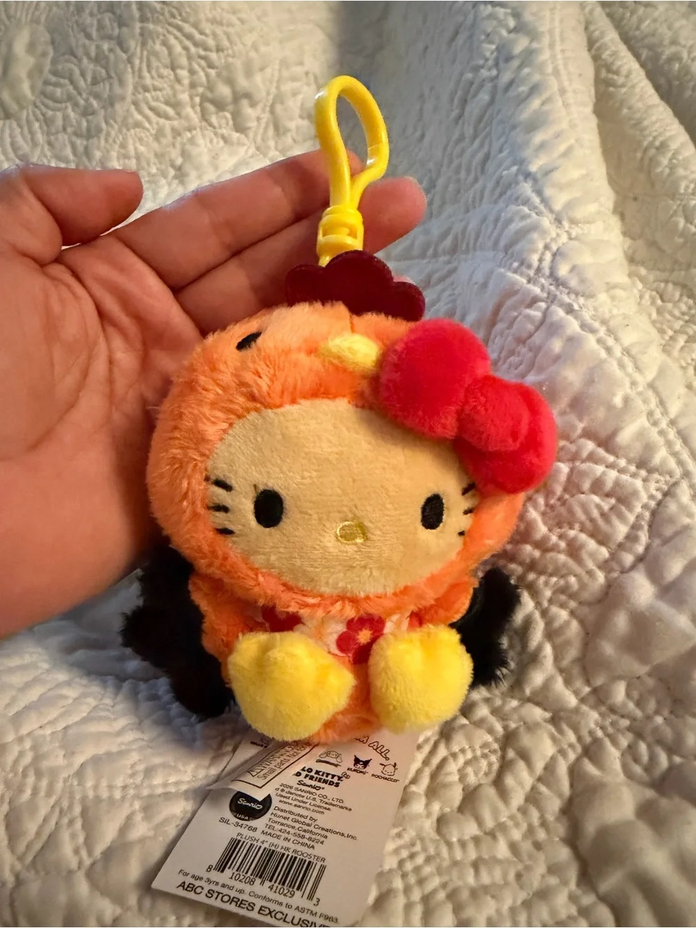 Hello Kitty Tan Plush with Pink Floral Dress and Bow from Hawaii.